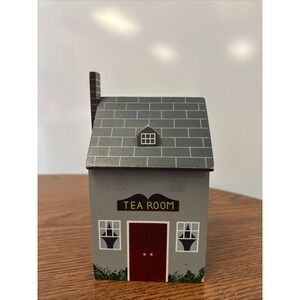 Wooden Canister House TEA ROOM  W/Insert Retro Country Kitchen Decor